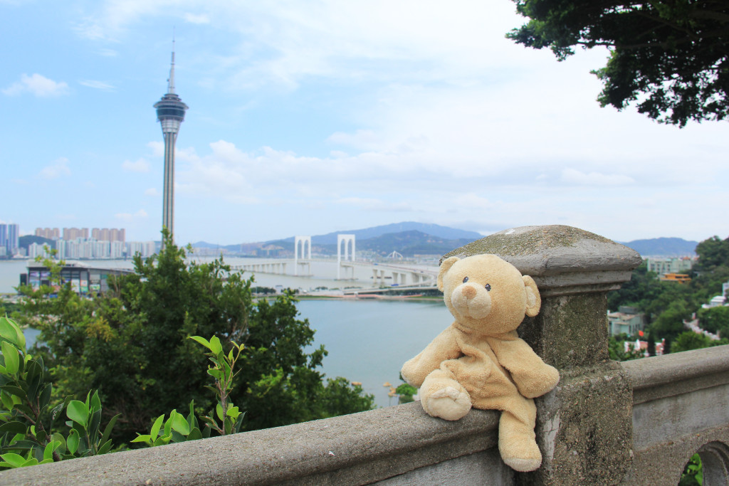 View of Macau Tower and the bridge from Macau to Taipa.