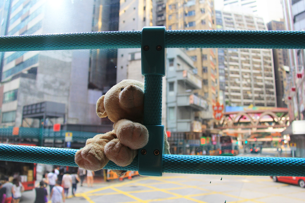 View from the top deck of the bus.