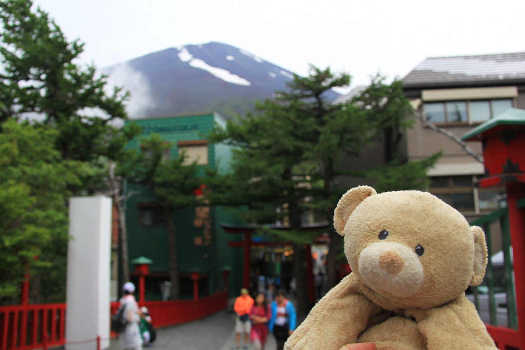 View of the peak of Mt.Fuji from the temple.