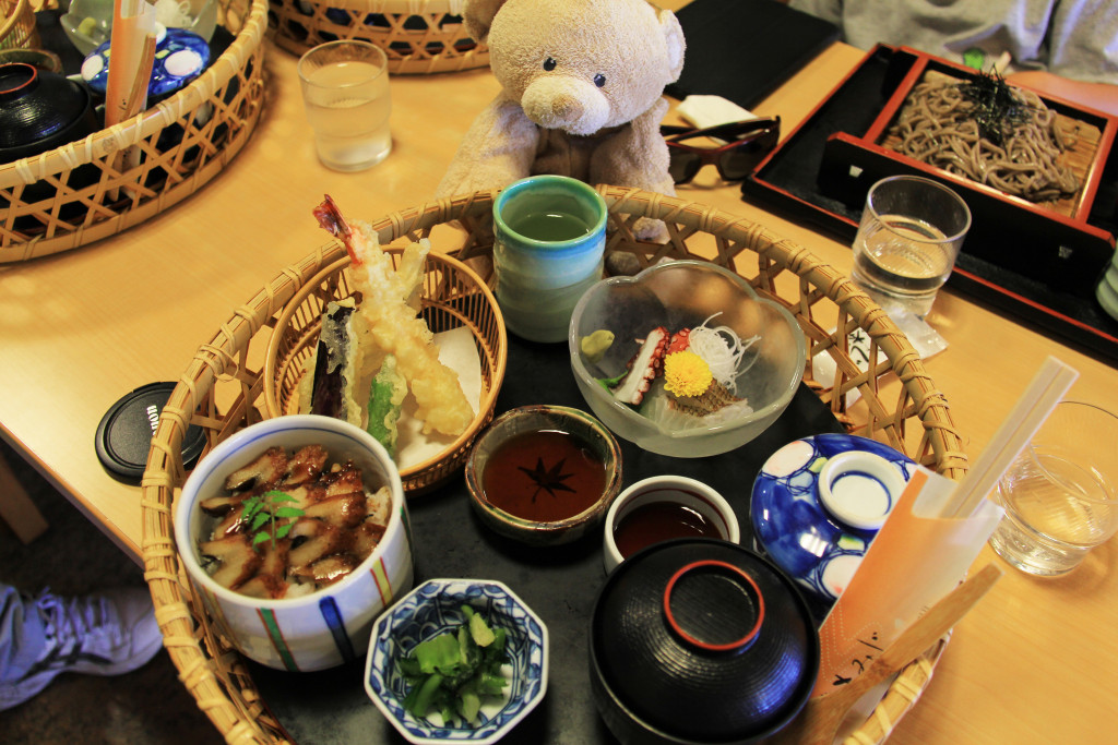 Delicious seafood lunch at Miyajima port.