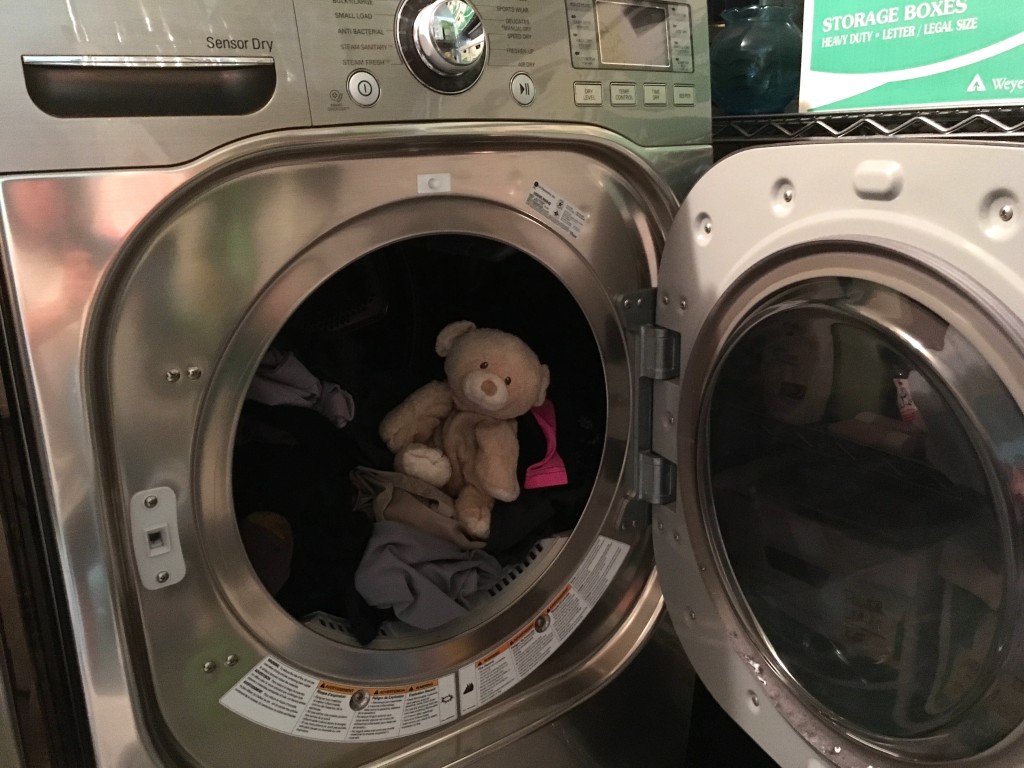 In the washing machine.