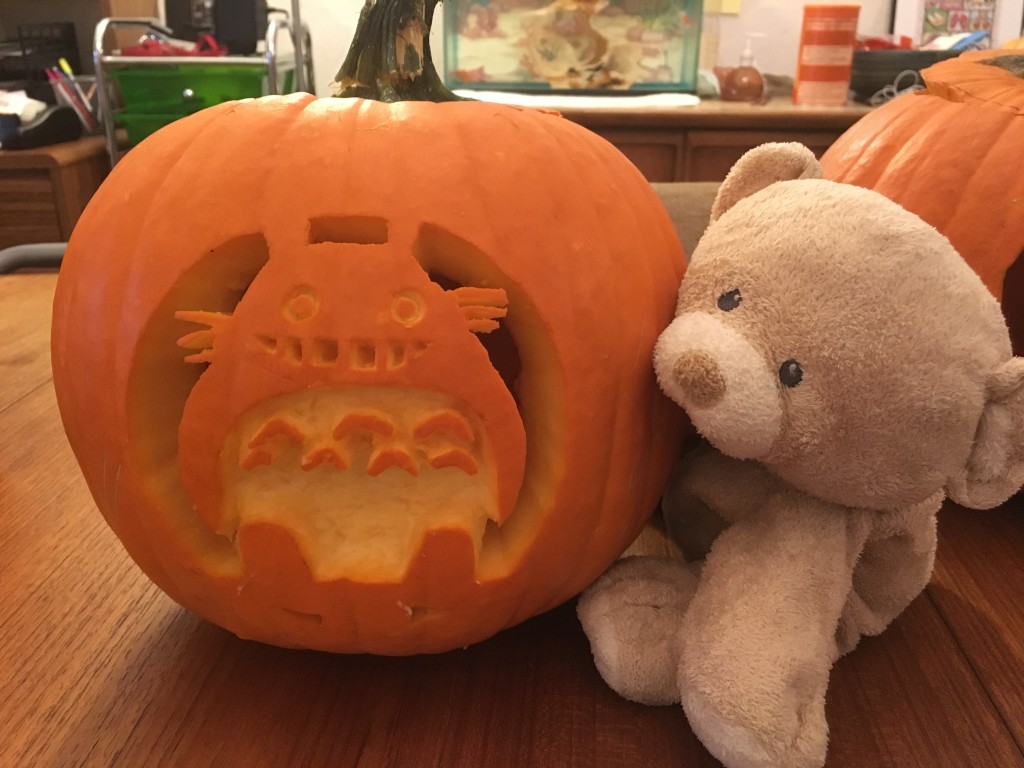 Siting next to pumpkin for comparison.