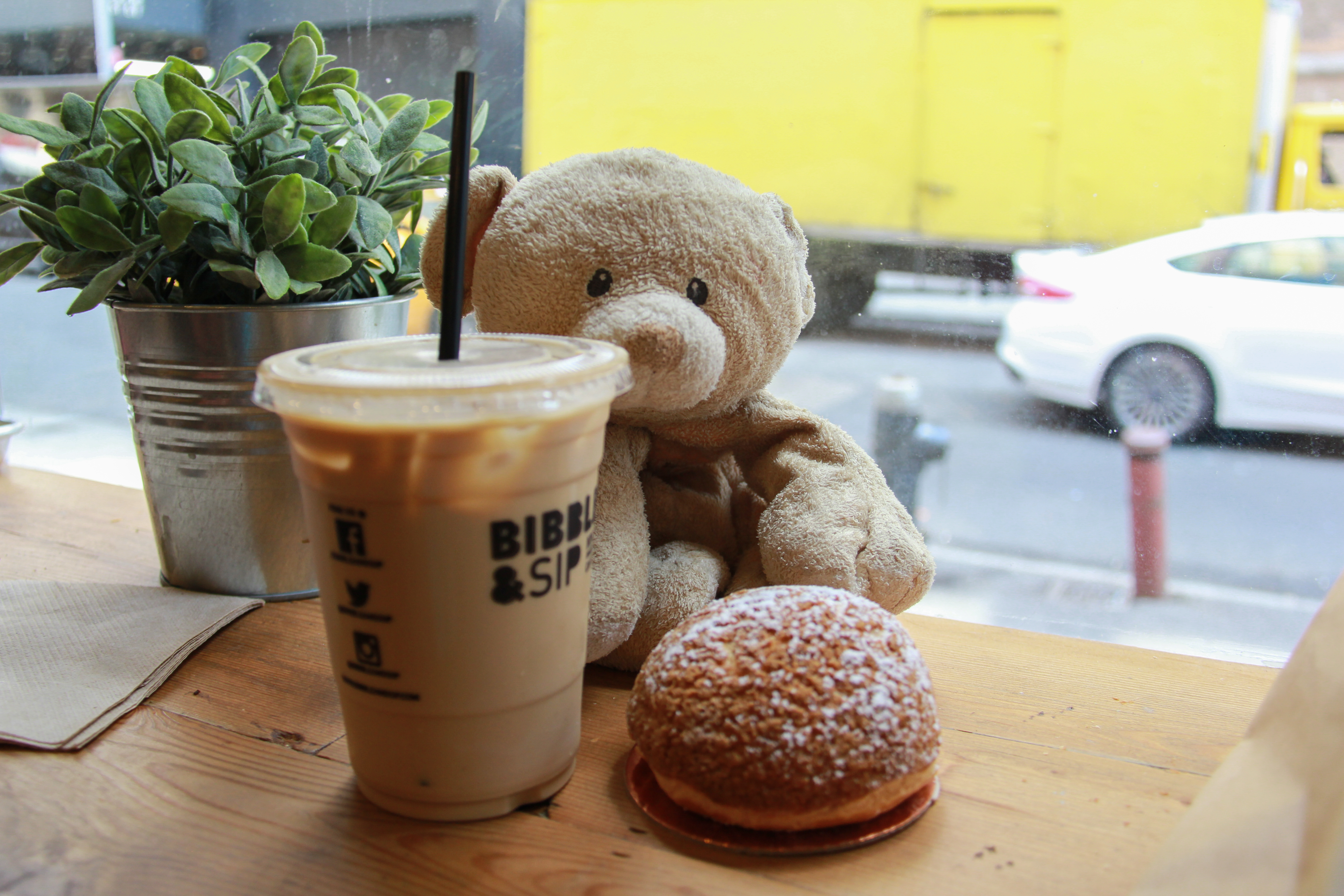 Lavender latte and earl grey cream puff from Bibble & Sip.