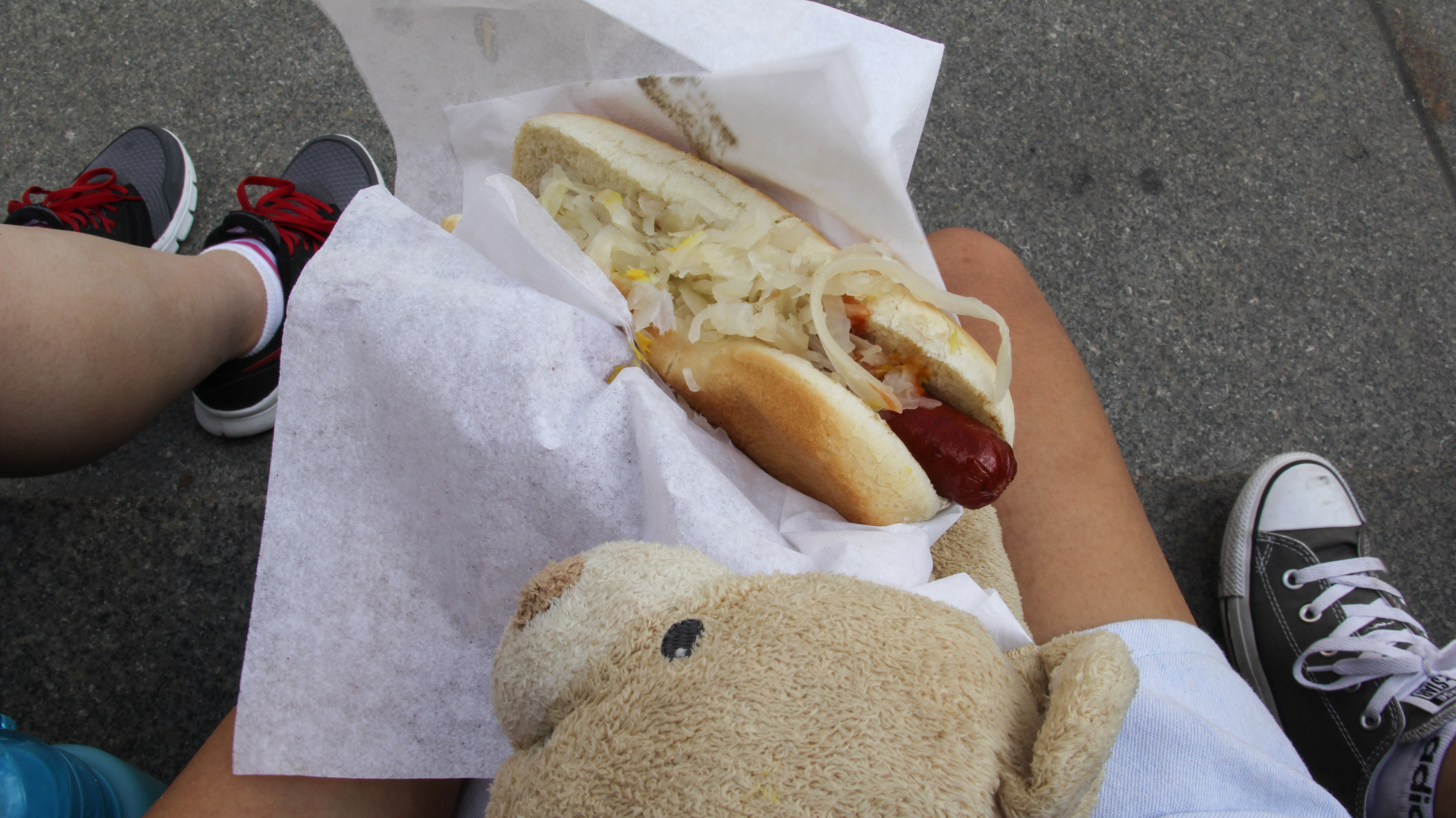 Yummy hot dogs outside the Met.