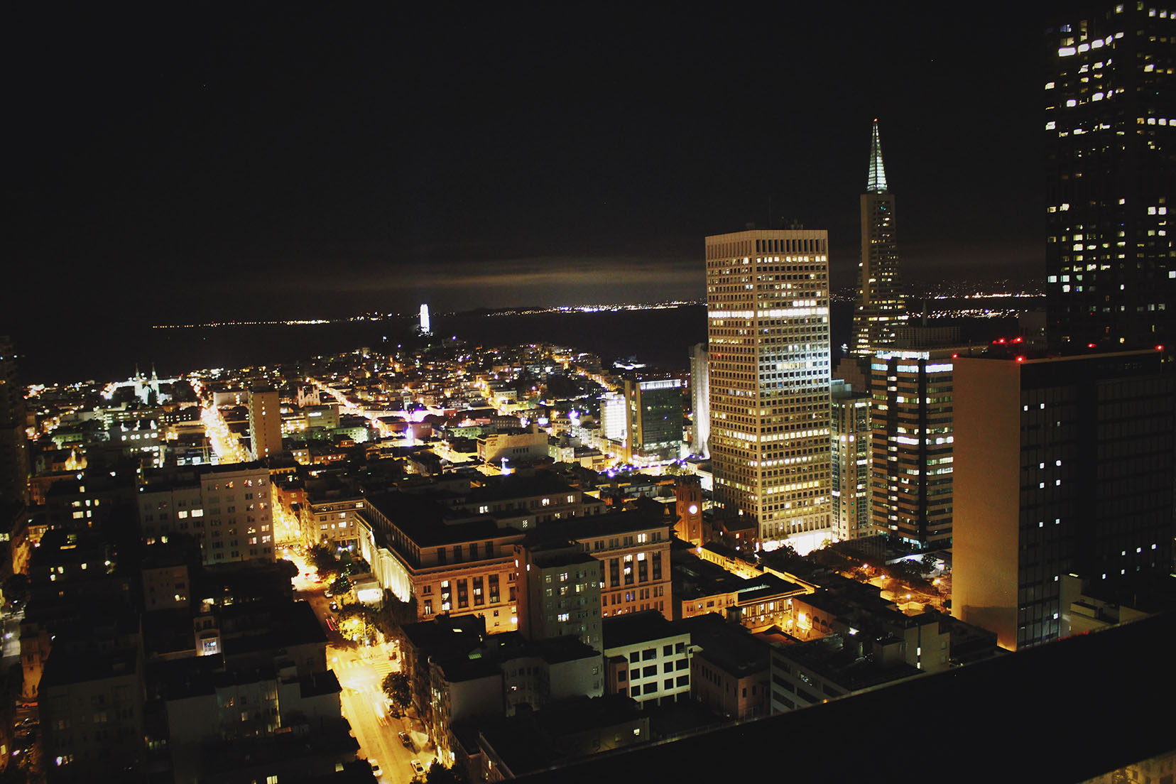 Ending off the night at a secret view on the 34th floor of the Hyatt. City lights make great nights. 