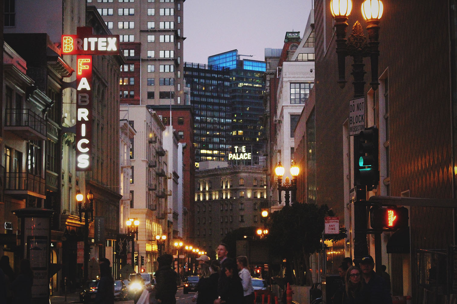 The sun began to set when we made it to Downtown SF, and the city lights complimented the sky pretty well. 